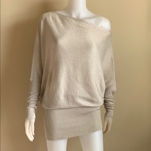 NWT ZARA Asymmetrical Gold Knit Sweater S